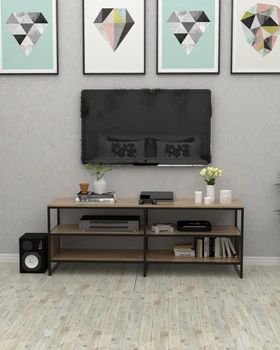 Тумба-стеллаж под телевизор в стиле лофт EcoLoft Меридо DSP-1526-1