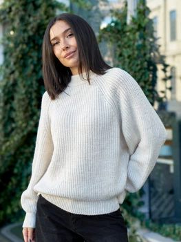 Жіночий светр в'язаний оверсайз Raglan Sweater бежевий One Size