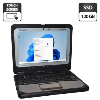 Захищений нетбук-трансформер Б-клас Panasonic Toughbook CF-20 MK2 / 10.1" (1920x1200) IPS Touch / Intel Core i5-7Y57 (2 (4) ядра по 1.2 - 3.3 GHz) / 8 GB DDR3 / 120 GB SSD / Intel HD Graphics 615 / WebCam 2 MP + 8 MP / Windows 11 Pro б/в