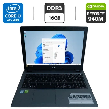 Ноутбук Б-клас Acer Aspire V3-575G / 15.6" (1920x1080) TN / Intel Core i7-6500U (2 (4) ядра по 2.5 - 3.1 GHz) / 16 GB DDR3 / 500 GB SSD + 1000 GB HDD / nVidia GeForce 940M, 2 GB GDDR3, 64-bit / WebCam б/в + Подарунок Акумуляторна миша Xtrike Me GW 322