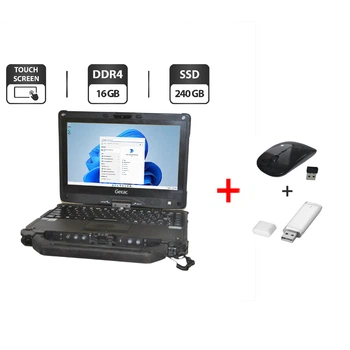Захищений нетбук-трансформер Getac V110 G4/11.6" (1366x768) TN Touch / Intel Core i7-7500U (2 (4) ядра по 2.7 - 3.5 GHz) / 16 GB DDR4 / 240 GB SSD / Intel HD Graphics 620 / WebCam / Стілус / Windows 11 Pro / Два АКБ б/в + Подарунок Мишка + Флешка 32 GB