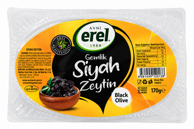Оливки чорні Erel в’ялені 170 г