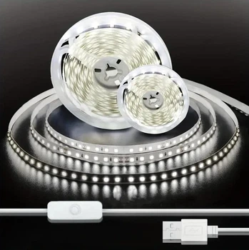 Світлодіодна LED стрічка 10 метрів із кнопкою USB 5V підсвічування кімнат поверхонь