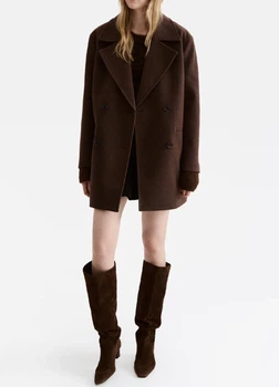Пальто H&M 18484 Темний коричневий XXS (1304)