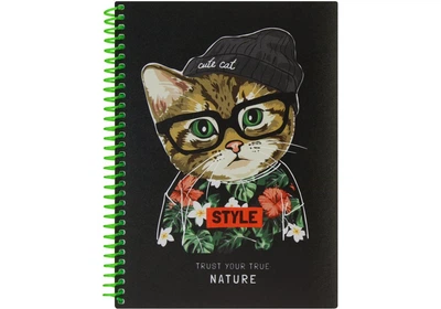 Блокнот А5 80 л спіраль клітка Pets Fashion: Cat (O20832-26)