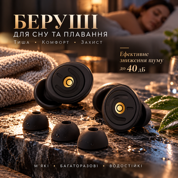 Многоразовые силиконовые беруши для сна и плавания, шумозащитные, мягкие, водостойкие, черные