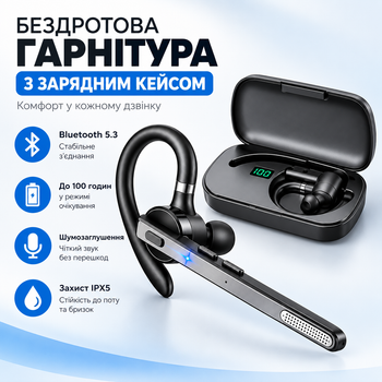 Беспроводная Bluetooth гарнитура New Bee M53 с шумоподавлением и зарядным кейсом