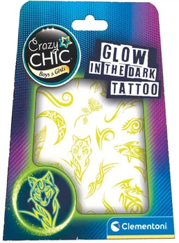 Zestaw tatuaży tymczasowych Clementoni Crazy Chic - Urban Tattoos Glow in the Dark 18687 (8005125186877)