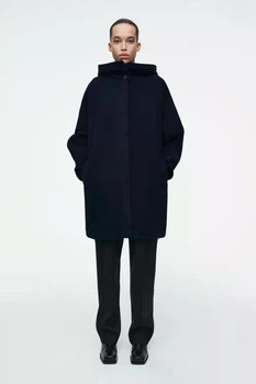Пальто жіноче COS oversized double-faced wool coat 1258271001 M Темний синій