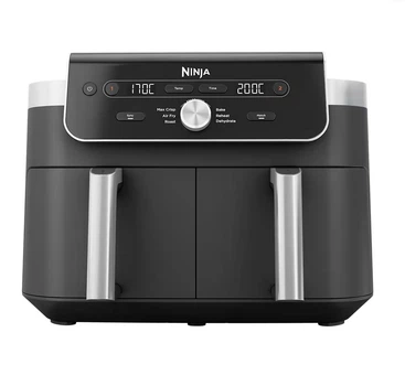 Мультипіч аерофритюрниця Ninja DualZone XL 9,5 л з 2 ящиками – сіра, DZ901EU