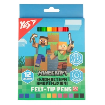 Фломастери YES Minecraft ароматизуючі 12 кольорів (650582)