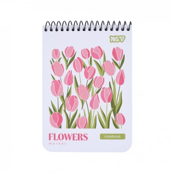 Блокнот Yes Flowers A6 80 арк. клітинка спіраль (152293)