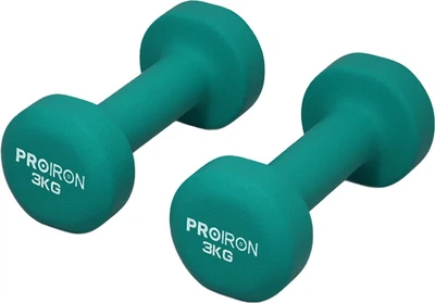 Гантели PROIRON 2 x 3 кг, зеленые
