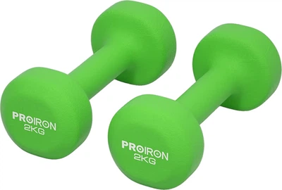 Гантели PROIRON 2 x 2 кг, зеленые