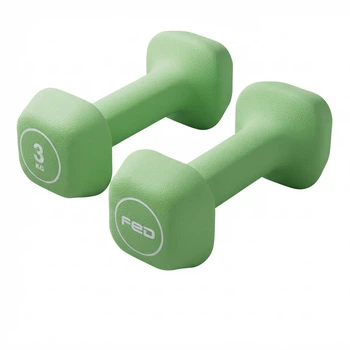 Гантели FED Sugar Cube 2 x 3 кг, зеленые