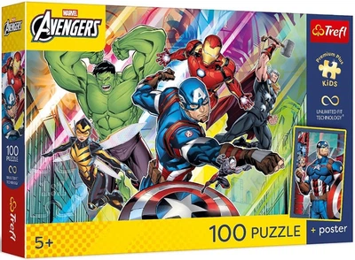 Пазли Trefl Premium Plus Kids - Месники. Потужність і сила / Disney Marvel The Avengers / 100 елементів (16552)