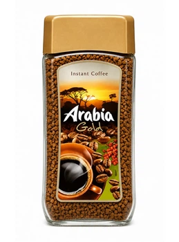 Кава розчинна Arabia Gold Instant Coffee Арабія сублімована в Гранулах Бленд арабіки та робусти Склобаночка 200г