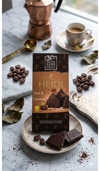 Шоколад чорний Heidi Dark&Espresso Coffee Chocolate 48% Хайді плитка кава Еспресо в темному шоколаді Плитка 80г