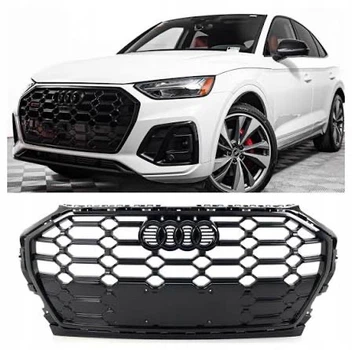Решетка радиатора Audi Q5 / SQ5 80A 2020-2024 стиль SQ5 черный глянец