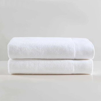 Комплект из двух махровых банных полотенец Calvin Klein из плотного однотонного 100% хлопка с кантом – белый