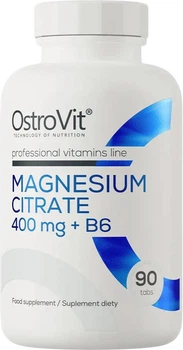 Магній + вітамін B6 OstroVit Magnesium Citrate 400 мг + B6 90 таблеток (5903246229516)