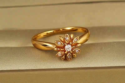 Кольцо Xuping Jewelry Маргаритка р 16 золотистое