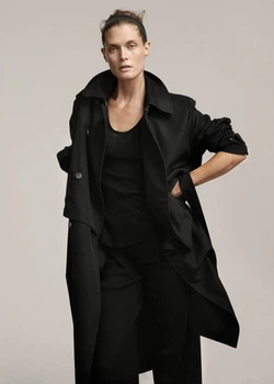 Тренч із вовни H&M Studio 471975001c72 52 чорний (100017375)