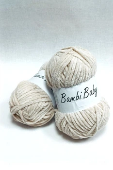 Плюшева пряжа Bambi Babi велюр 04 слонова кістка 100 г/110 м