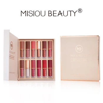 Набір блисків та матових помад MisioU Beauty Matte Lipstick набір 12шт*2,5г