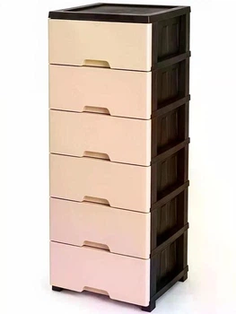 Пластиковий комод Neo бежевий на 6 ярусів 129 × 45 × 35 см
