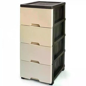 Пластиковий комод Neo бежевий на 4 яруси 87 × 45 × 35 см