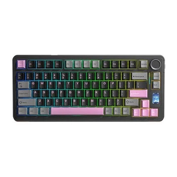 Клавиатура беспроводная игровая AULA S75 Pro RGB Screen Knob Gasket Caramel Latte Switch Black Grey Pink