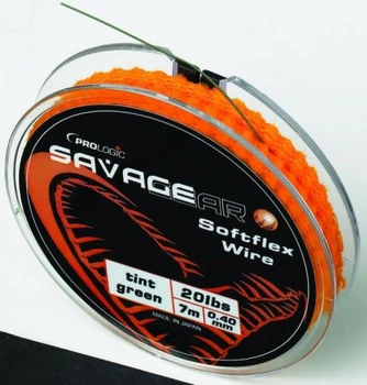 Поводочный материал Savage Softflex wire 15lbs 0.35mm muddy brown