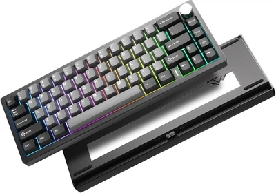 Беспроводная механическая клавиатура YUNZll AL68 RGB полностью металлическая, черная