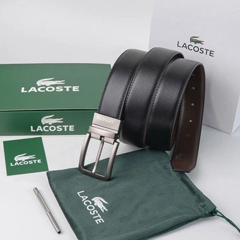 Ремінь чоловічий шкіряний Lacoste в подарунковому пакуванні