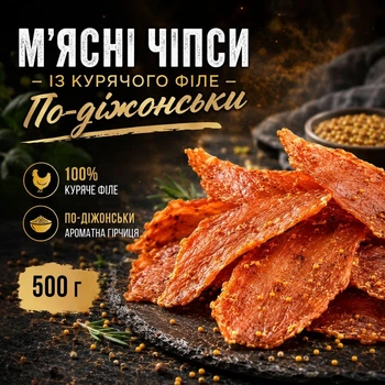 Чіпси по-діжонськи курячі джеркі з пікантним смаком 500 г