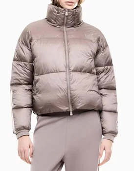 Женская куртка-бомбер EA7 Emporio Armani в серо-бежевом цвете - размер 25/50 (M)(7W001519/AF16413/U6100)