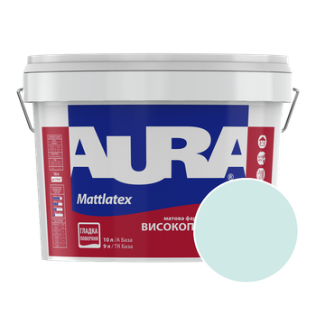 Краска интерьерная моющаяся Aura Mattlatex RAL 200 90 10 (холодный нежный зеленовато-серый) матовая 10 л