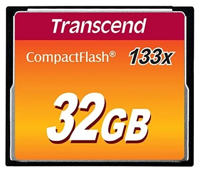 Карта пам'яті CompactFlash Transcend 32GB 133X швидкість читання до 21,5 Мб/с без адаптера