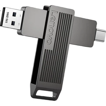 Флеш память USB Lenovo SX5 Pro 256GB USB 3.2 Gen2 + Type-C Grey