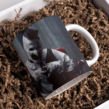 Чашка чорна хамелеон з блискітками матова Terrifier Жахаючий Клоун Арт 330 мл (ART030180)