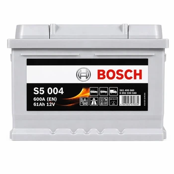 Автомобильный аккумулятор Bosch S5 004 61Ah 600A R+ 12V (низкобазовый)