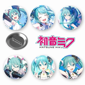 Набор закатный значков Vocaloid Miku Hatsune Мику Хатсуне Вокалоид 6 шт (ЗН10444)