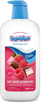 Гель для душу Bambino Rodzina Ptasie Mleczko Mascarpone z Malinami зволожуючий 1000 мл (5900017109848)