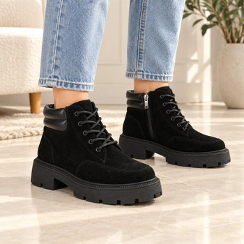 Ботинки женские Fashion 40 25 см черные 240