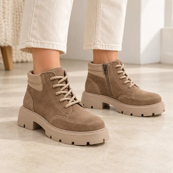 Ботинки женские Fashion 36 23 см бежевые 221