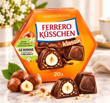 Набір Подарунок Шоколадні цукерки Ferrero Küsschen Klassik Ферреро Кюсхен Класік цілий фундук молочний шоколад 20шт Коробка 178г