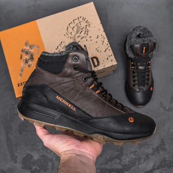 Зимові шкіряні кросівки, спортивні черевики Merrell Intercept Brown 40
