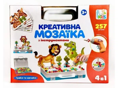 Мозаика с шуруповертом 4 в 1, Limo Toy, 257 дет., M 5597