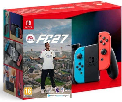 Игровая консоль Nintendo Switch Neon Blue-Red (Upgraded version) + Игра EA SPORTS FC 27 (русские субтитры)